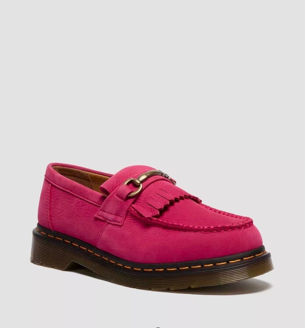 Dr. Martens Adrian Snaffle Loafers Fuchsia Pink Milled Nubuck NWT US 12